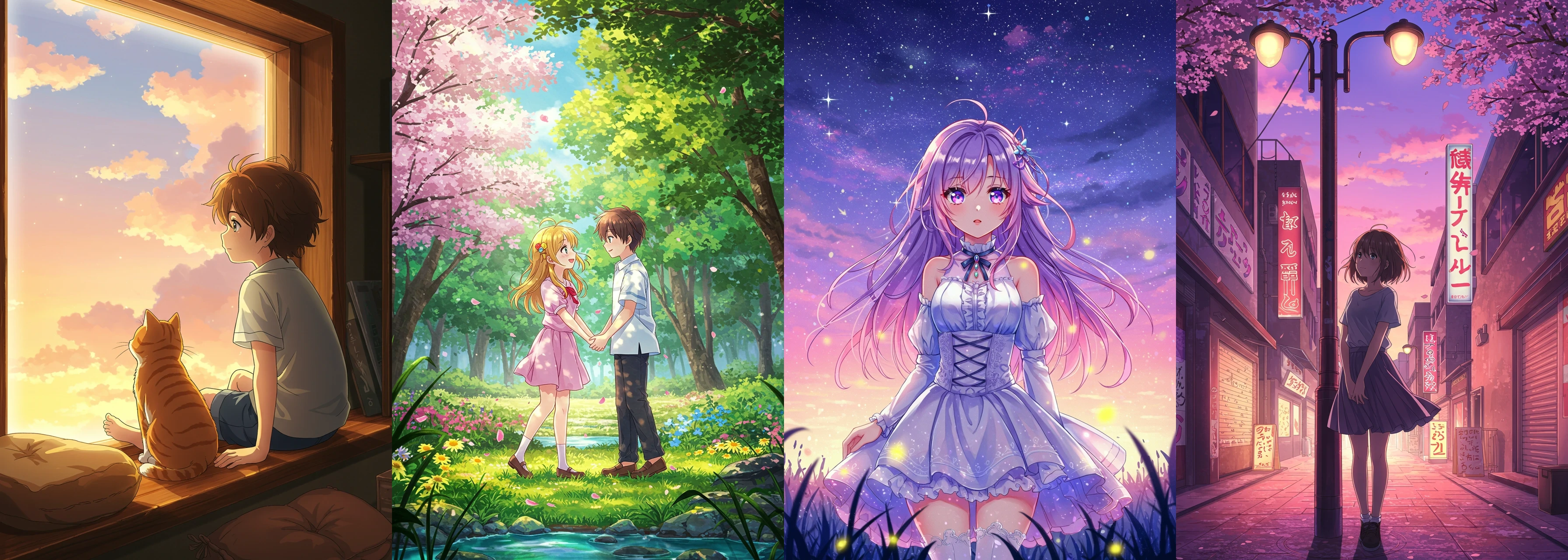 Concept de personnage fantastique en style anime généré