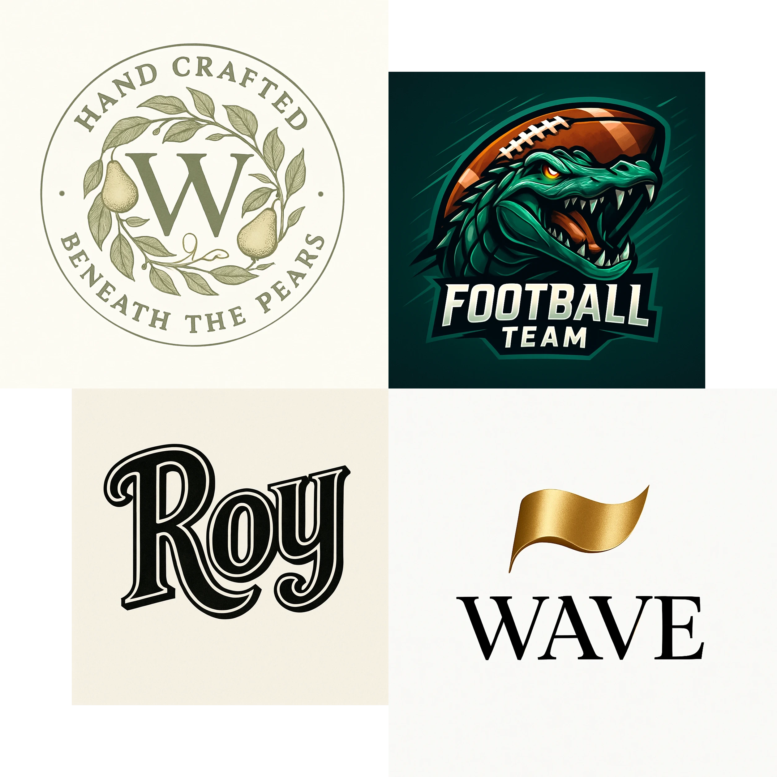 Cuadrícula de conceptos visuales de logo