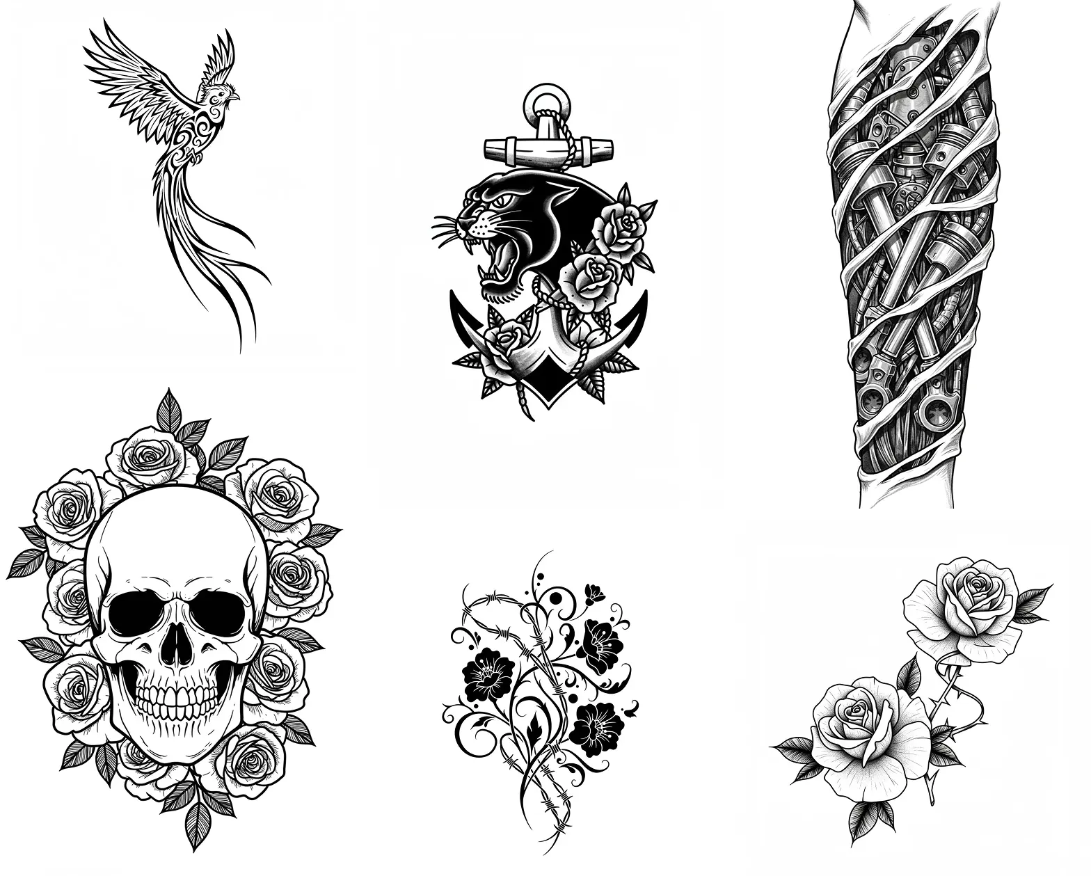 Concepto oscuro generado como referencia de tatuaje